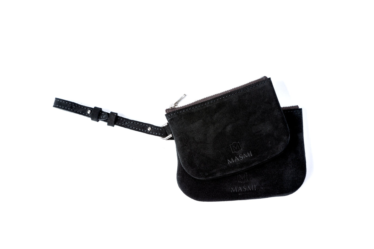 Round feel Suede Pouch