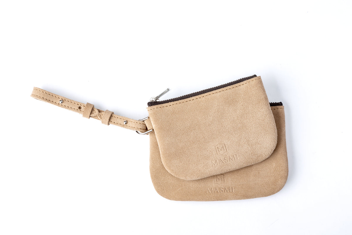 Round feel Suede Pouch