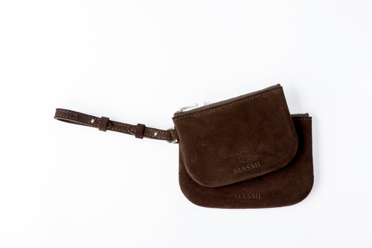 Round feel Suede Pouch